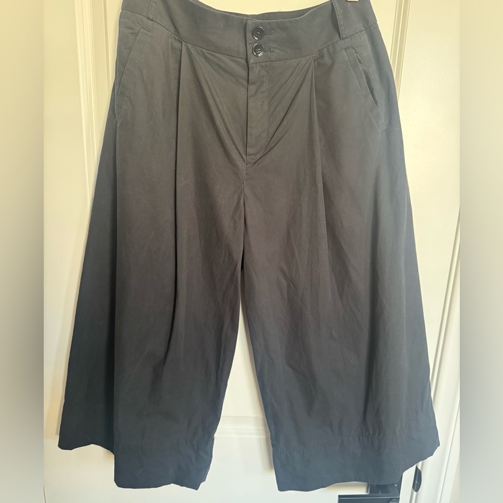 Anthropologie Black Wide-leg Cotton Pants - Size 6